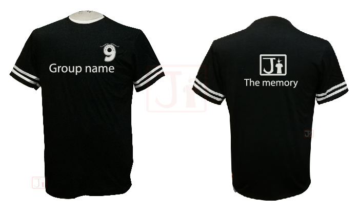 ร้านขายเสื้อเปล่า เสื้อยืดสีดำแถบขาว