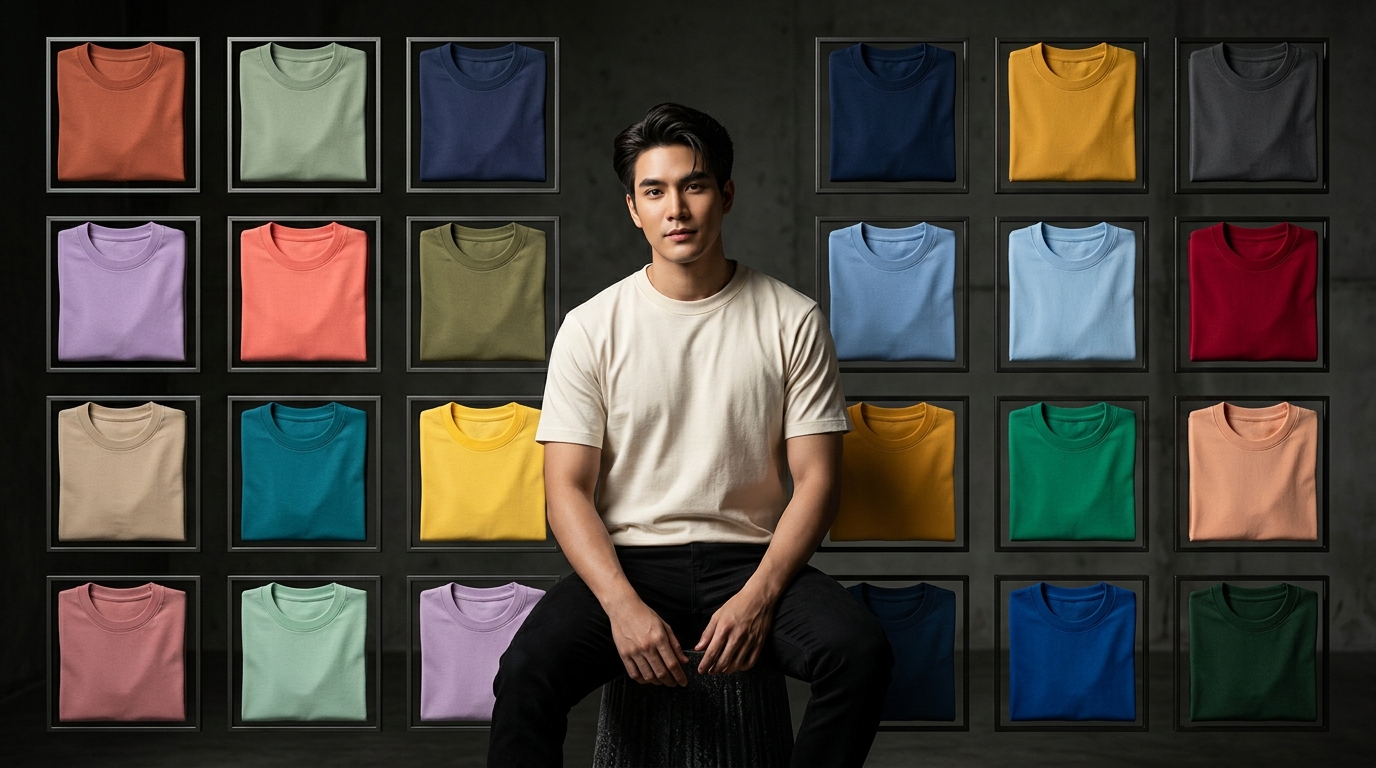 เสื้อยืดคอกลมสีพื้น 20 เฉดสี Combed Cotton 30s C1000