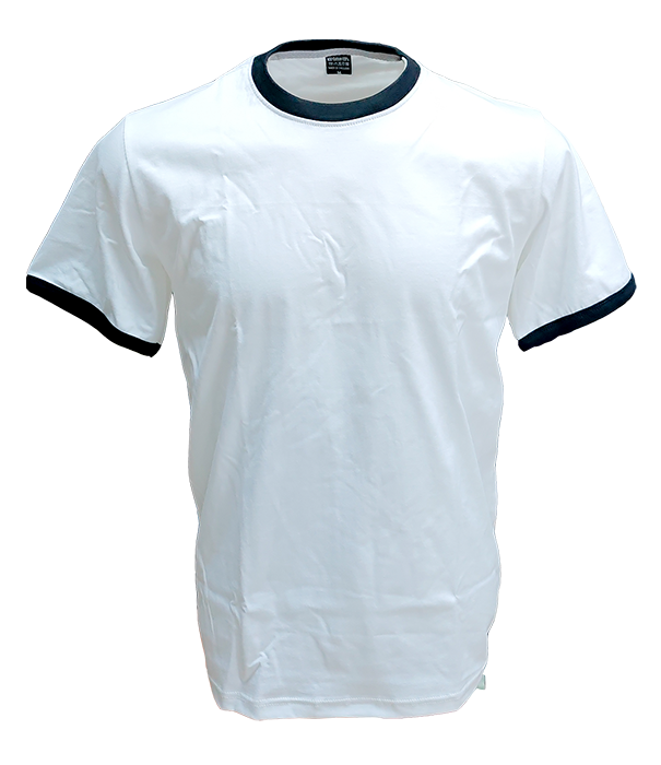 เสื้อยืดสีขาวกุ้นดำ