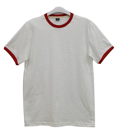 เสื้อยืดขาวกุ้นแดง