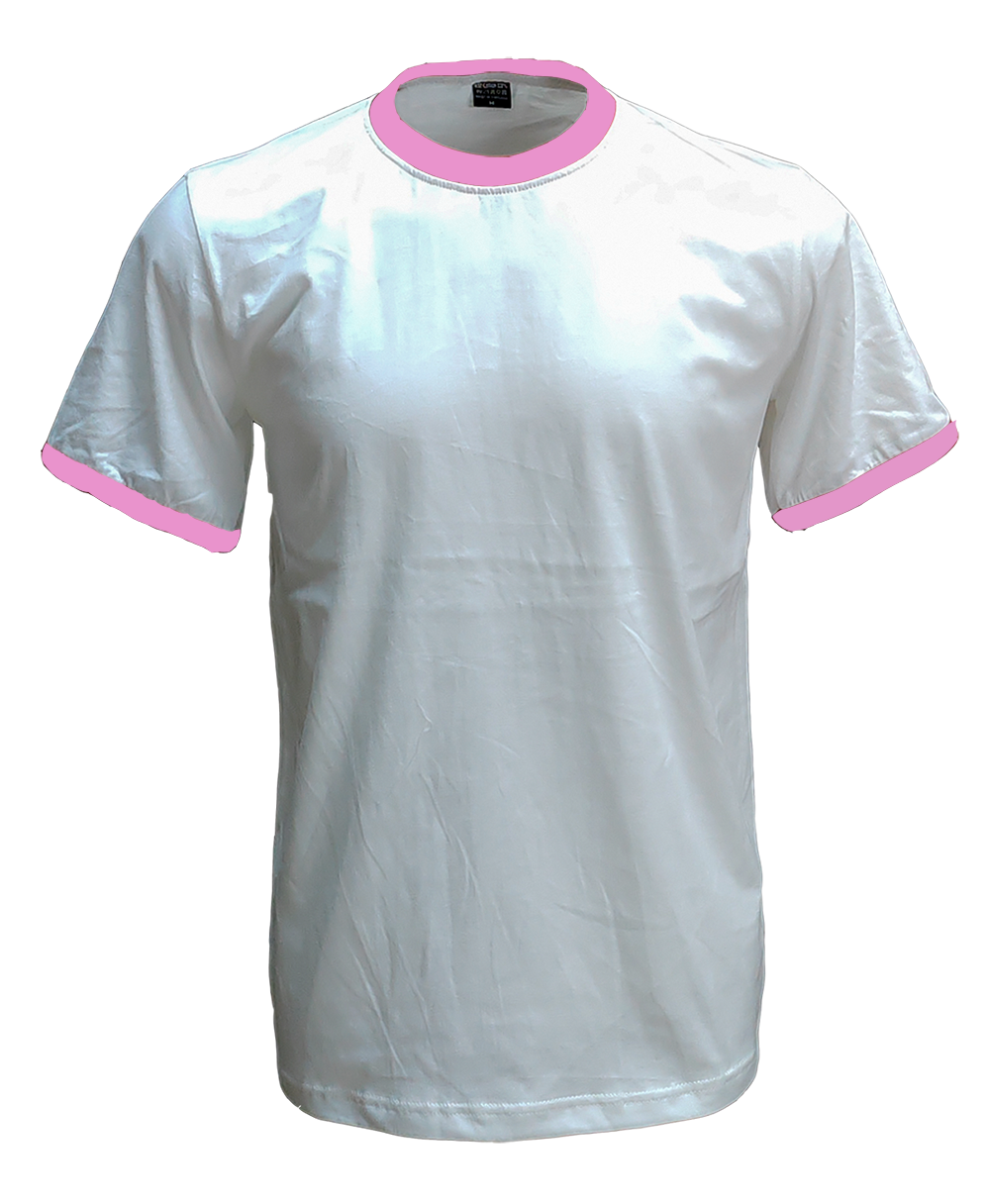 เสื้อยืดสีขาวกุ้นชมพู