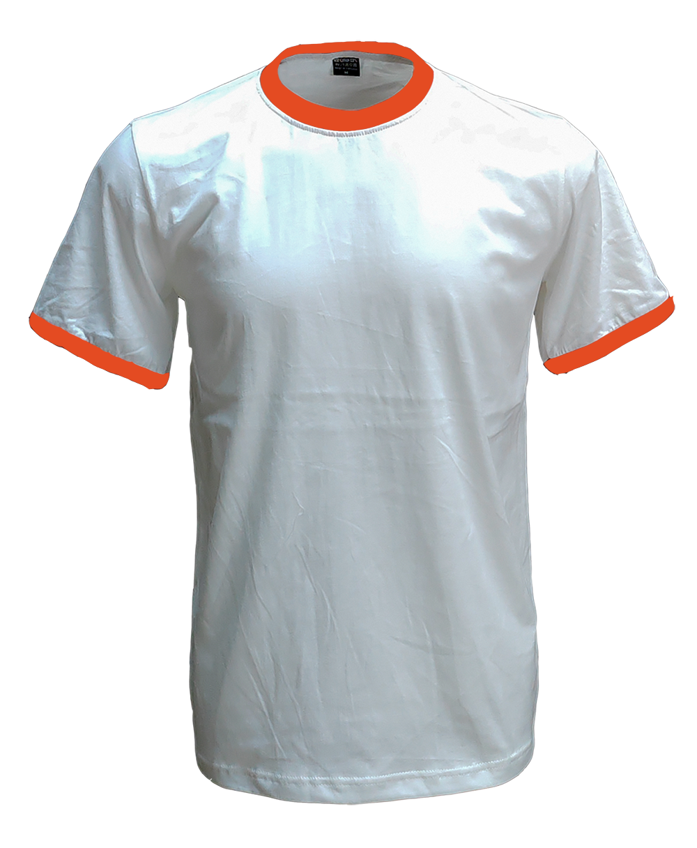 เสื้อยืดสีขาวกุ้นส้ม C20110