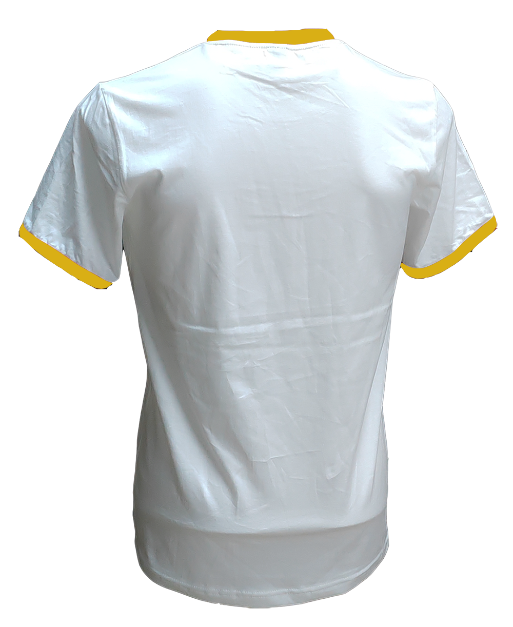 เสื้อยืดสีขาวกุ้นเหลืองไพร C20116
