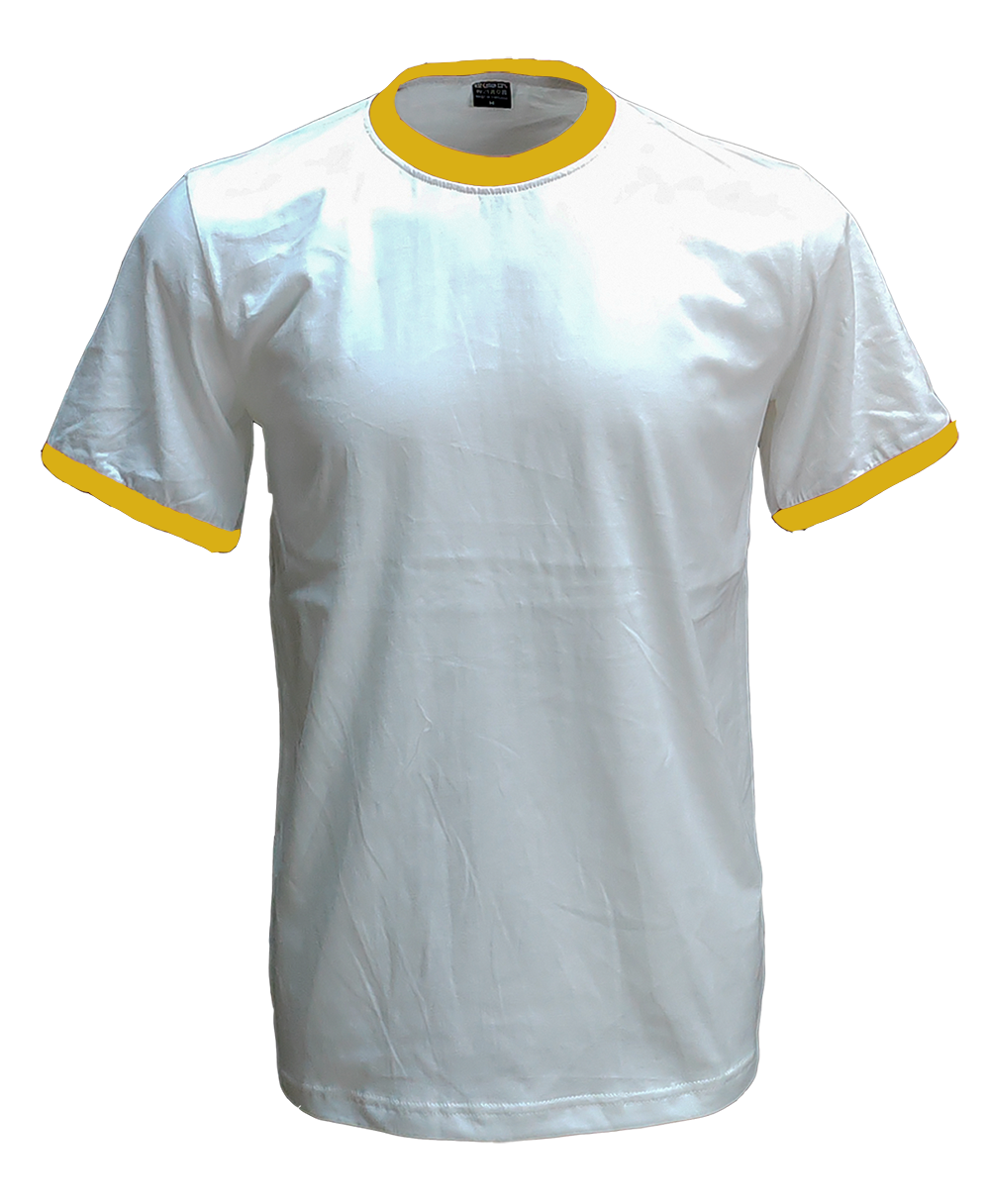 เสื้อยืดสีขาวกุ้นเหลืองไพร C20116