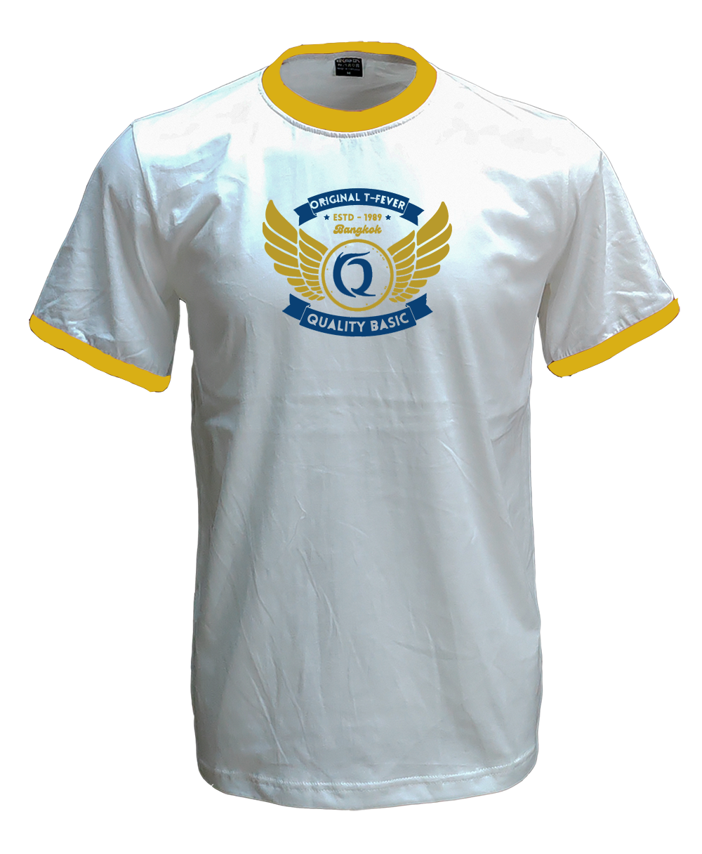 เสื้อยืดสีขาวกุ้นเหลืองไพร C20116