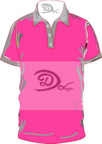 เสื้อโปโล สีบานเย็น ปกเทา