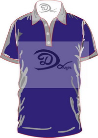 เสื้อโปโล สีน้ำเงิน ปกเทา