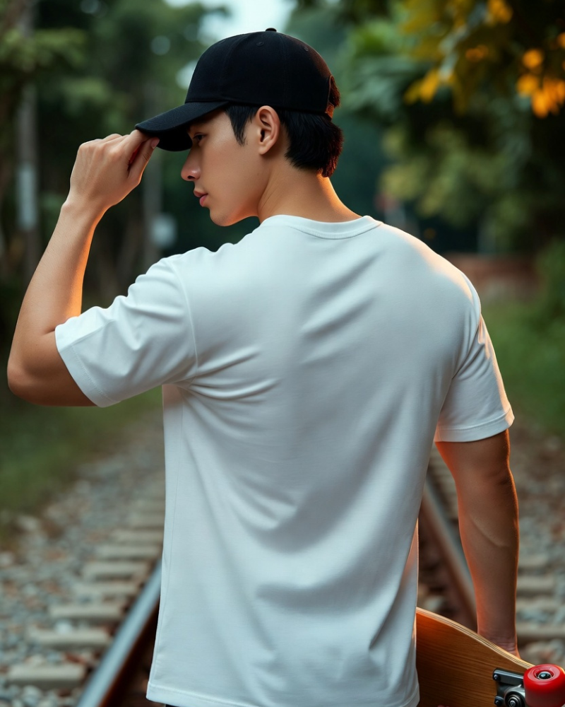 เสื้อยืดสีขาวคอกลมสไตล์มินิมอล ใส่ได้บ่อย มิกซ์แอนด์แมตช์ง่าย