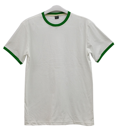 เสื้อยืดขาวกุ้นเขียว
