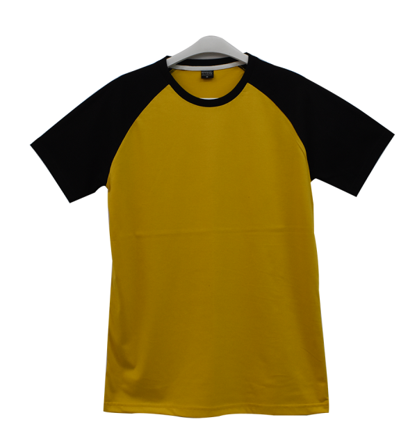 เสื้อไหล่สโลปเหลืองไพรแขนดำ