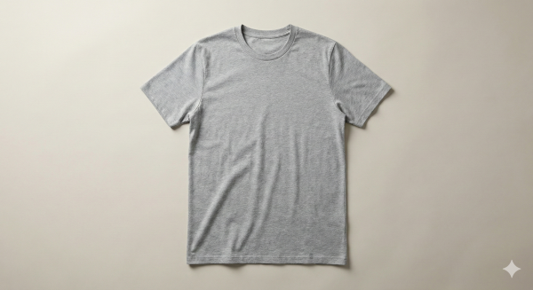 ฐานเสื้อยืดสีเทามาตรฐาน สำหรับใช้เป็นจุดเริ่มต้นการเลือกแบบผลิตเสื้อ