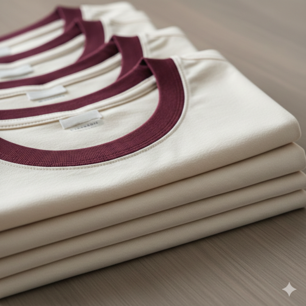 เสื้อกุ๊นคอแขนแท้, ผ้า Cotton K32 พรีเมียม, Ringer Tee คุณภาพสูง