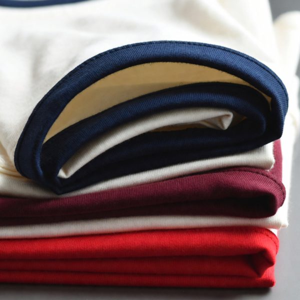 เสื้อกุ๊นคอแขนแท้, ผ้า Cotton K32 พรีเมียม, Ringer Tee คุณภาพสูง