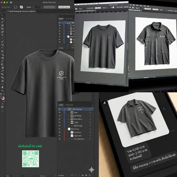Mockup Tshirt เสื้อเปล่ารับทำเสื้อยืด ทางไลน์