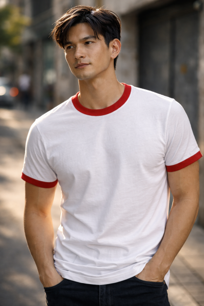 เสื้อกุ้นขาวคอแดง