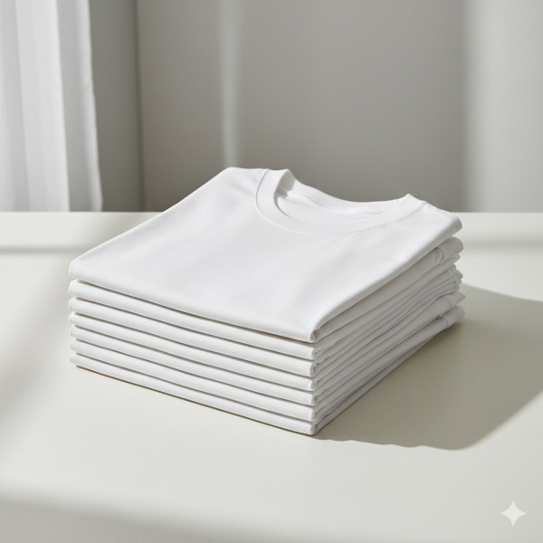 เสื้อ ยืด สี ขาว ไม่ บาง ผ้าคอตตอน 100% คอกลม เนื้อหนานุ่ม