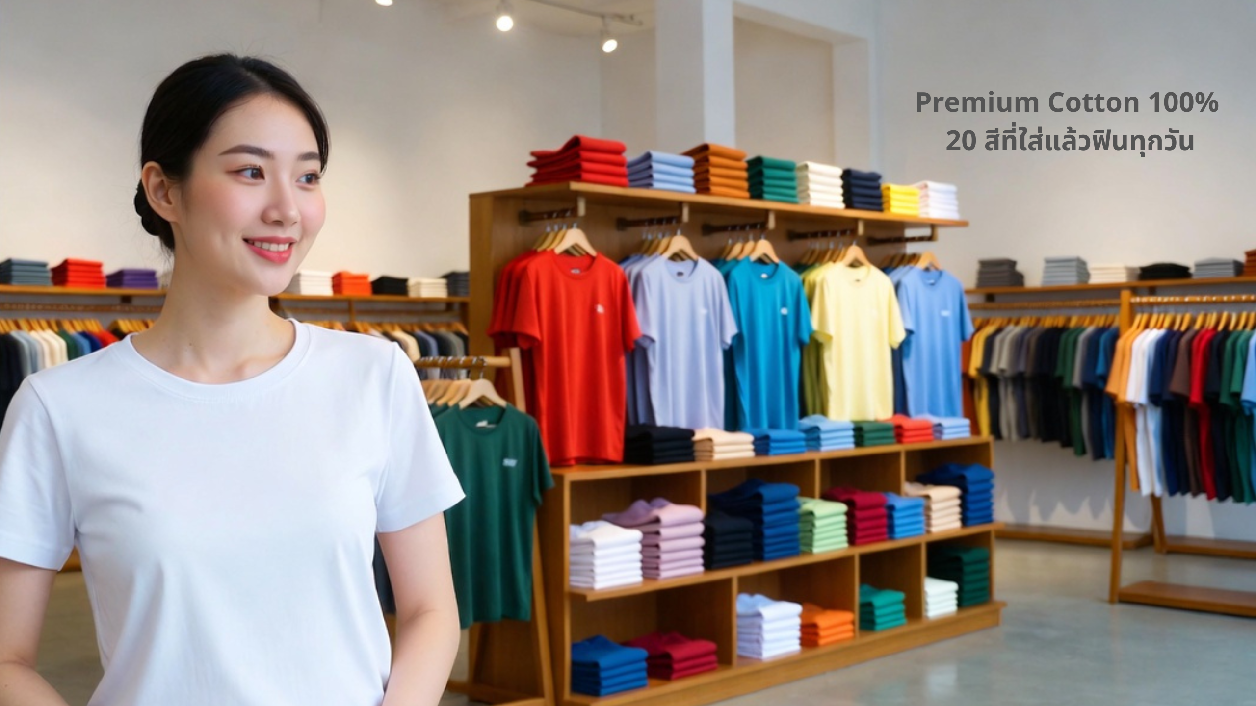 เสื้อยืดคอกลมสีพื้น