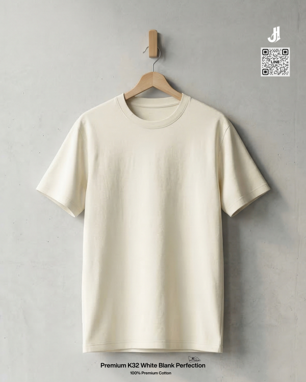 เสื้อยืดคอกลมสีผ้าดิบ