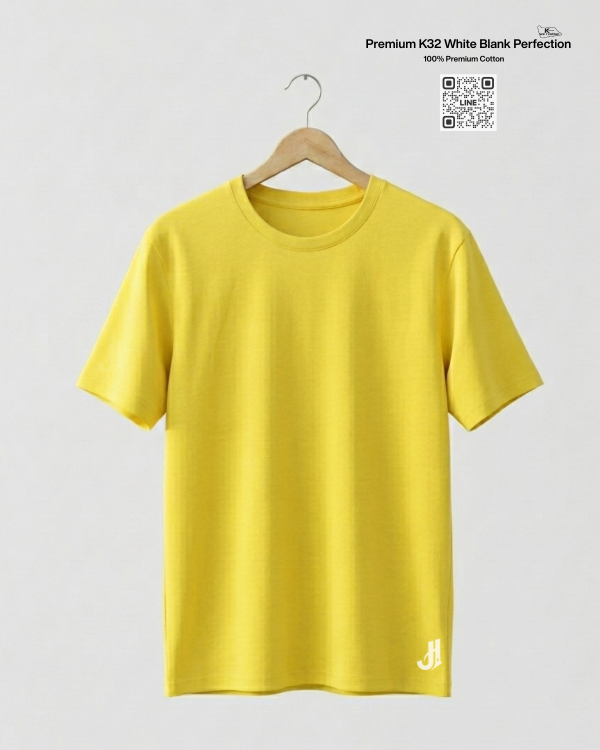 เสื้อยืดคอกลมสีเหลืองจันทร์