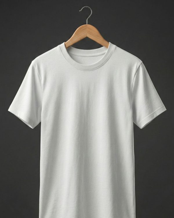 เสื้อยืดคอกลมสีขาว Premium Cotton K32