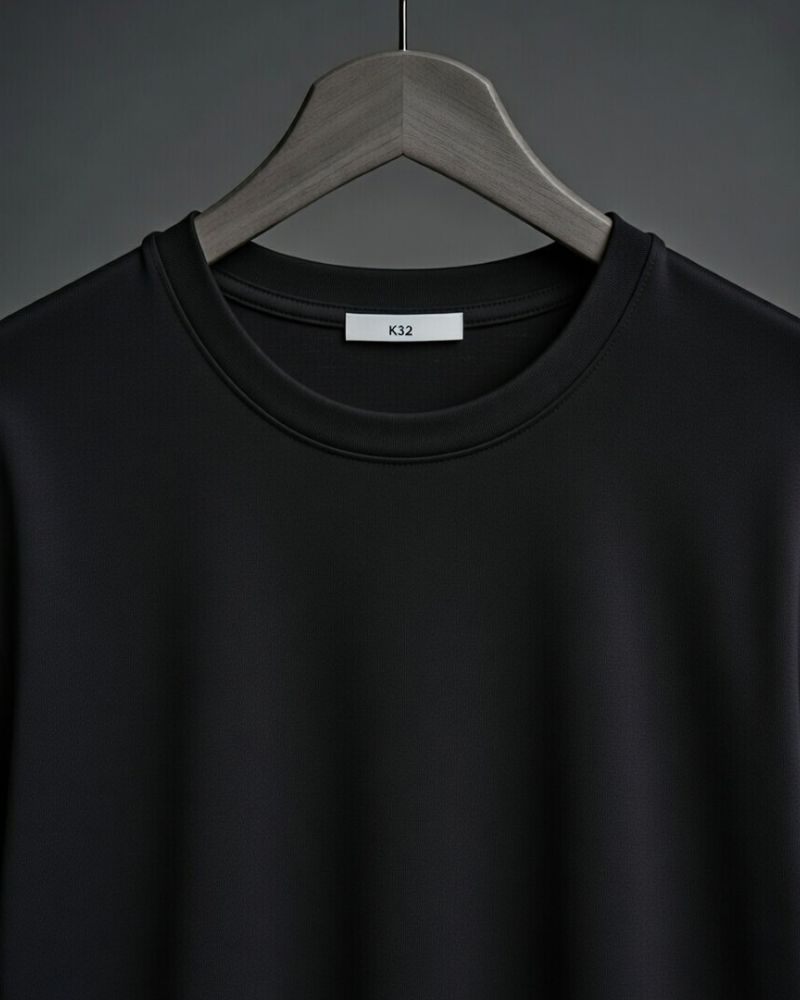 เสื้อ ยืด คอกลม ดำ ดำสนิท สีไม่ซีดหลังซัก