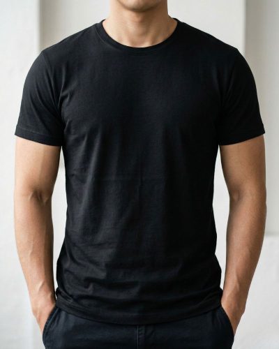 แบบ เสื้อ ยืด คอกลม สี ดำ ยอดนิยมอันดับ 1