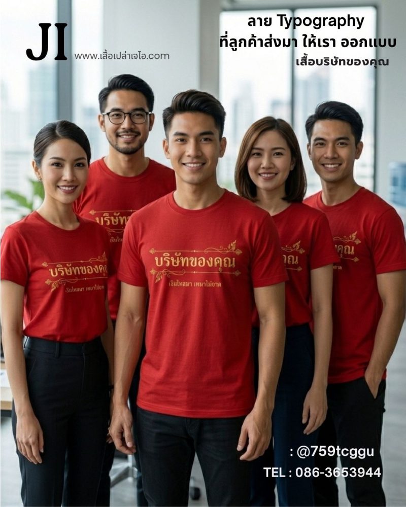 เสื้อกุ้นสำหรับองค์กรและทีม11 รับทำเสื้อยืดบริษัท