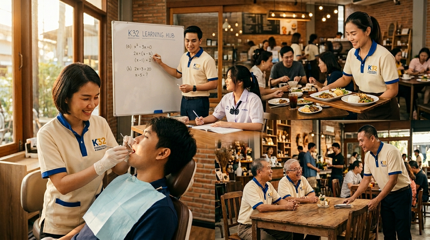 ทีมงานร้านอาหาร คาเฟ่ และคลินิกทันตกรรมใส่เสื้อ uniform ทำงานด้วยความภูมิใจ