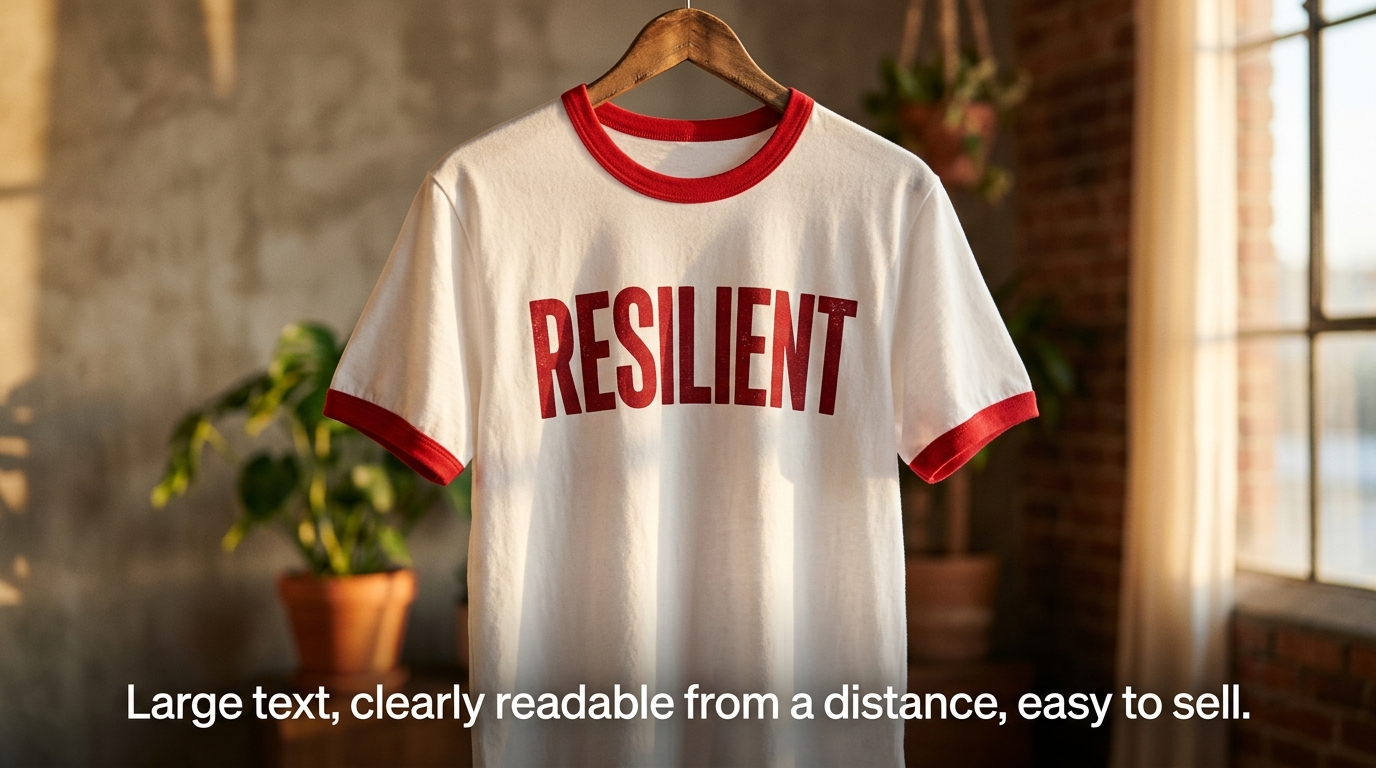 สกรีนเสื้อกุ้น Cotton 30s แนวทางตัวหนังสือใหญ่ทรงพลัง Bold Typography ตัวหนังสือสีขาวบนเสื้อ K32