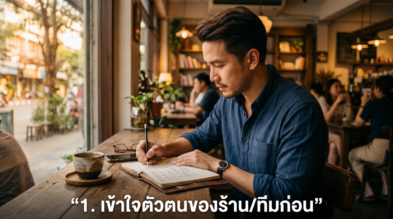 ขั้นตอนที่ 1 เข้าใจตัวตนของร้าน/ทีมก่อน