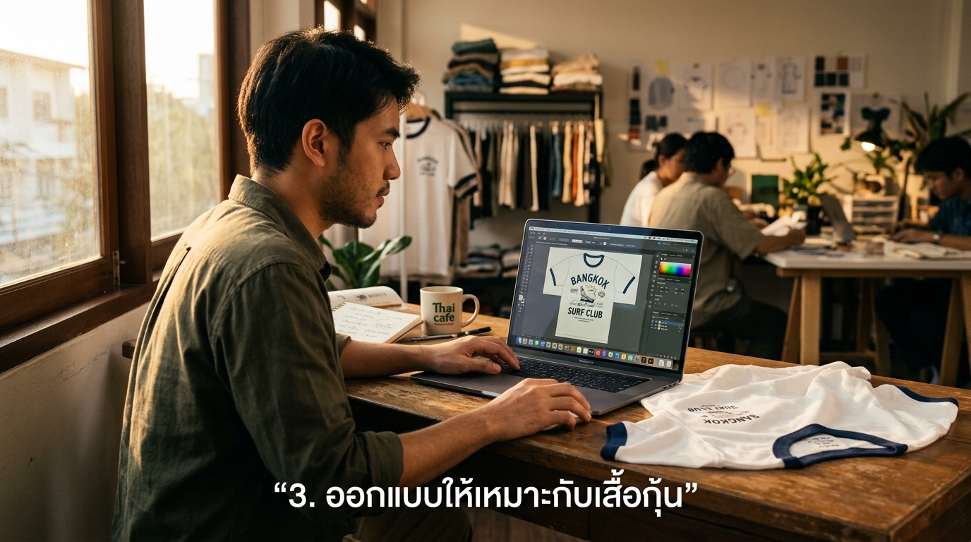 ขั้นตอนที่ 3 ออกแบบให้เหมาะกับเสื้อกุ้น