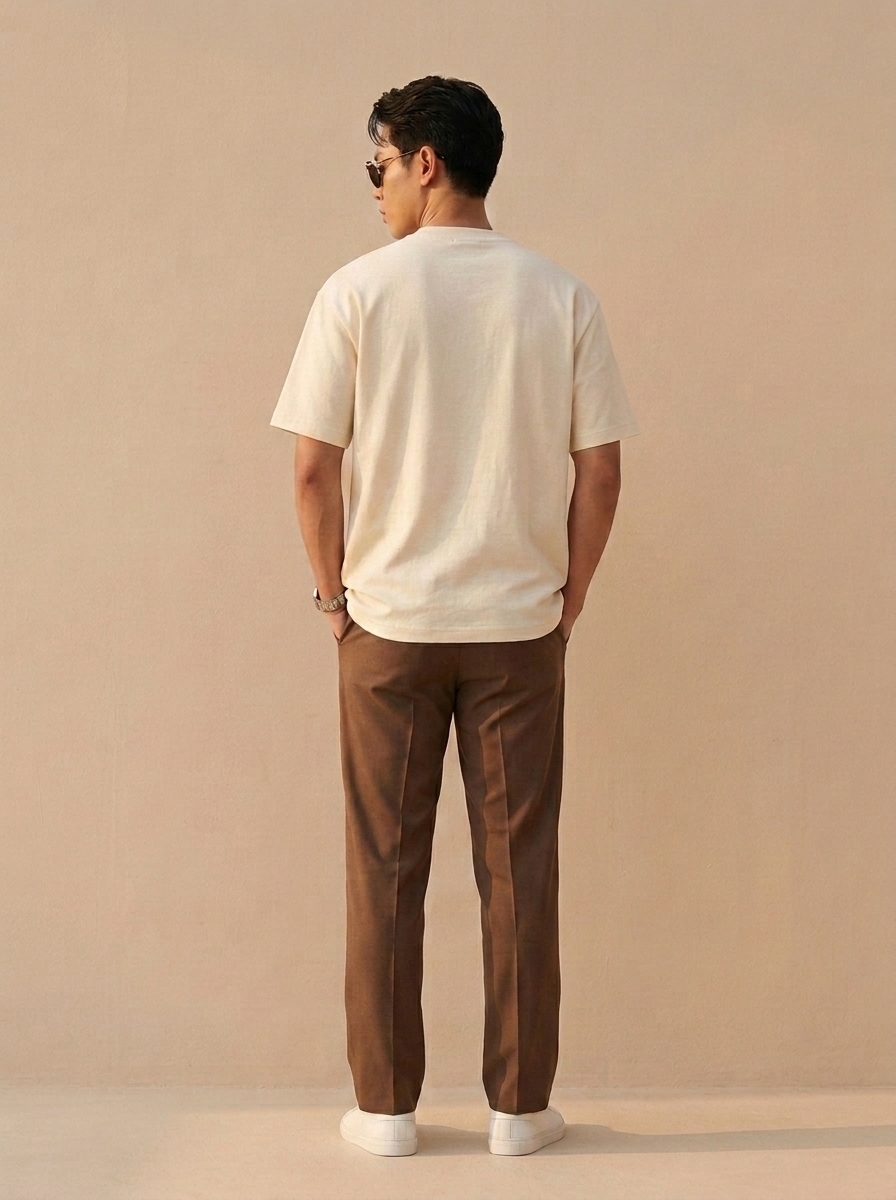 ทรงเสื้อยืด K32 Signature Fit ผู้หญิงใส่เสื้อผ้าดิบเข้ารูปสวย ไม่พองตัว