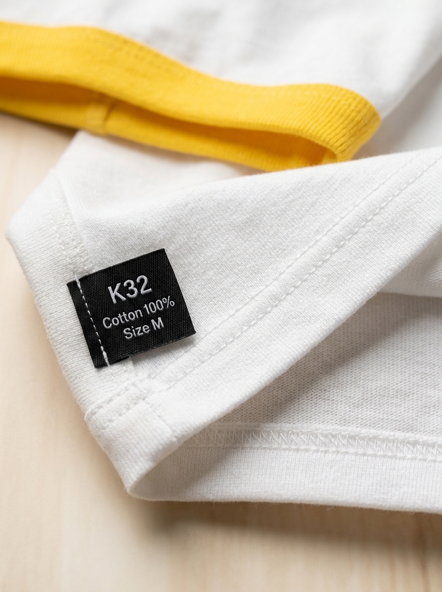 รายละเอียดการเย็บชายเสื้อเข็มคู่ตะเข็บแบนเรียบเนียนเสื้อ Ringer Tee รุ่น C20103