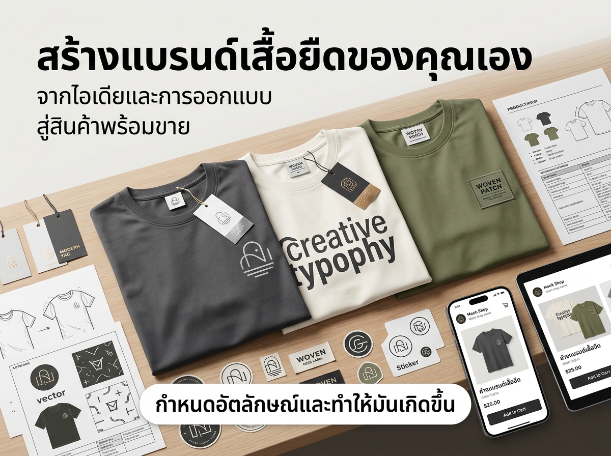 สร้างเสื้อในแบรนด์ของคุณจากไอเดีย งานออกแบบ และเสื้อที่พร้อมนำไปขาย